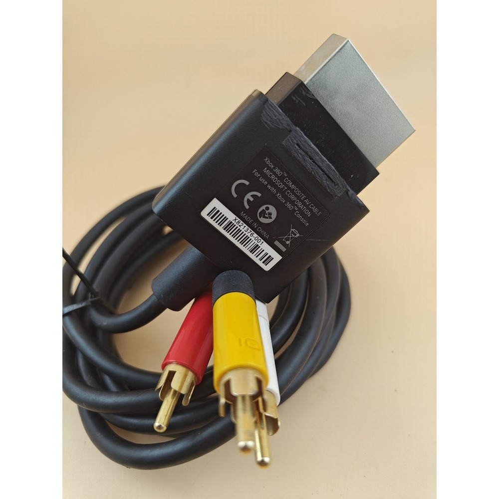 Xbox 360 Composite AV Cable Genuine Microsoft Video Audio Cord TV